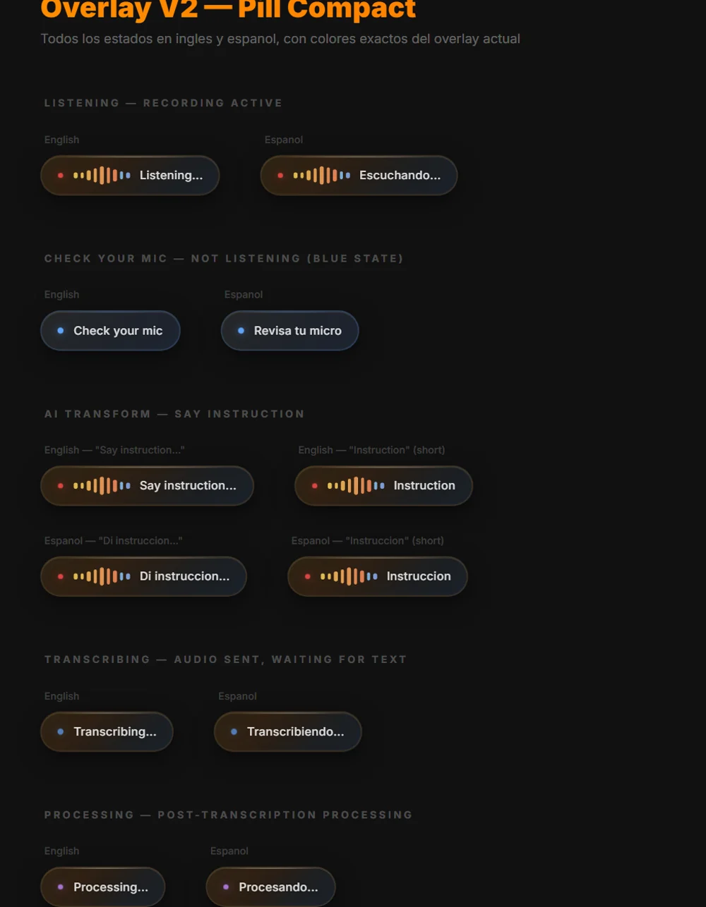 GolemType dictation overlay states